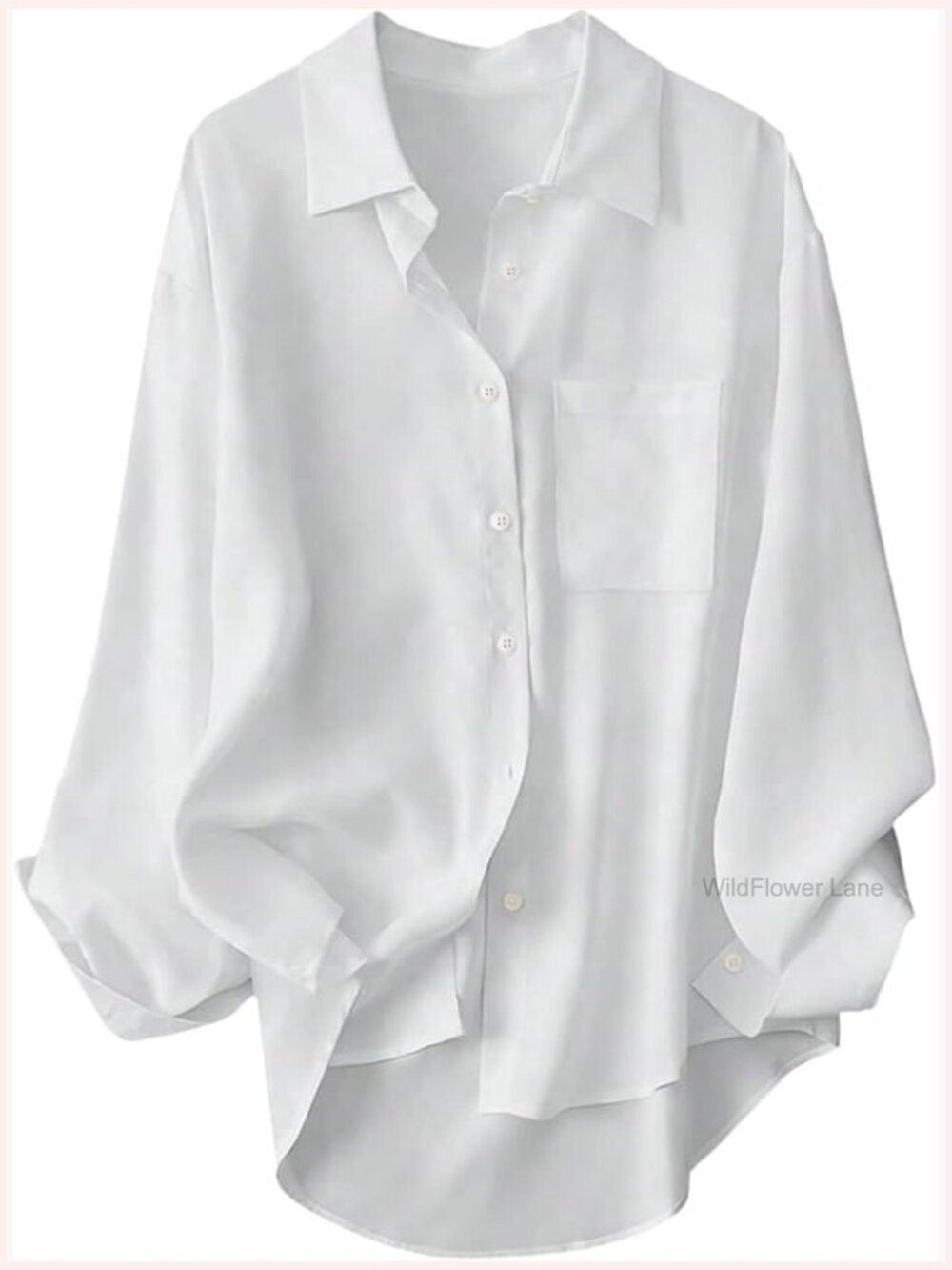 Long Sleeve Button Down Blouse Dressy Casual Work Top
